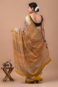 Printed Pure Cotton Mulmul Saree With Blouse