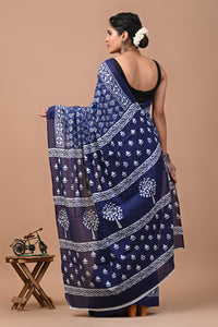 Printed Pure Cotton Mulmul Saree With Blouse