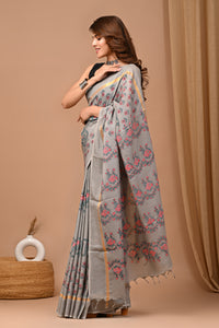 Crafts Moda Beautiful Block Printed Assam Silk Saree