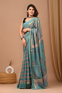 Crafts Moda Beautiful Block Printed Assam Silk Saree