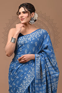 Hand Block Printed Pure Cotton Saree