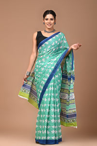 Exclusive Printed Pure Cotton Mulmul Saree With Blouse