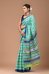 Exclusive Printed Pure Cotton Mulmul Saree With Blouse