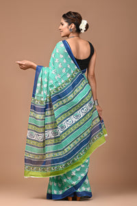 Exclusive Printed Pure Cotton Mulmul Saree With Blouse