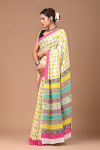 Exclusive Printed Pure Cotton Mulmul Saree With Blouse