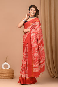 Exclusive Block Printed Assam Silk Saree