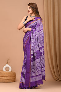 Exclusive Block Printed Assam Silk Saree