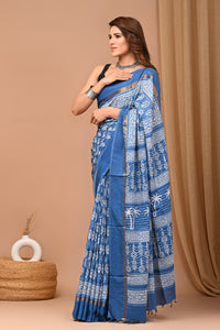 Exclusive Block Printed Assam Silk Saree