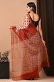 Exclusive Hand Block Printed Kota Doria Saree CMSRE06SV0148