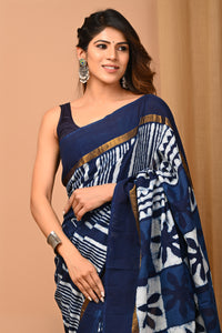 Hand Block Printed Pure Assam Silk Saree