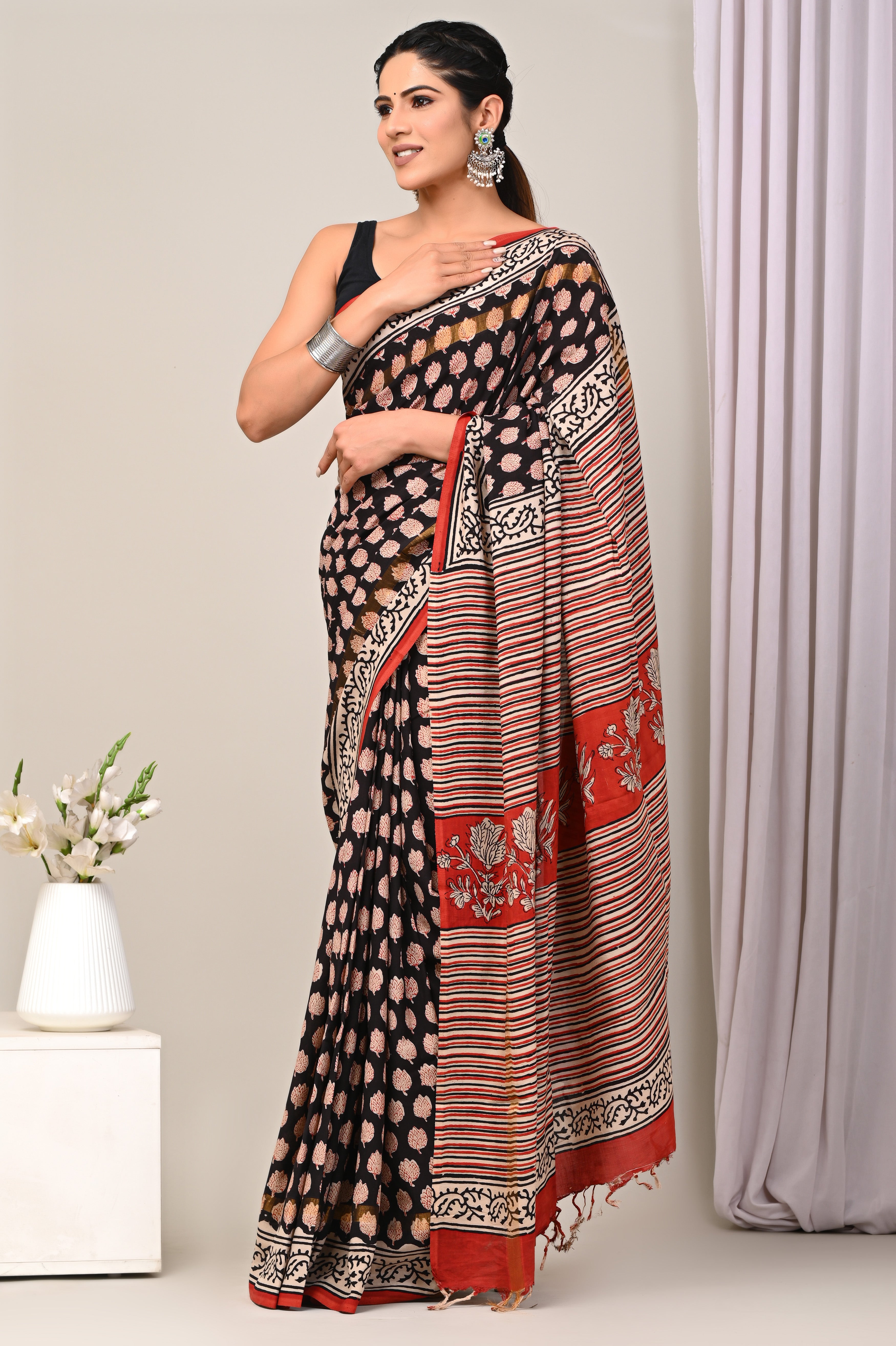 AVILASHA I - HANDWOVEN PURE MULBERRY (PAAT) SILK SAREE FROM ASSAM - Bindi  Studio