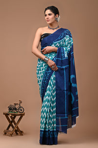 Printed Pure Cotton Mulmul Saree With Blouse