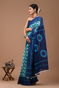 Printed Pure Cotton Mulmul Saree With Blouse