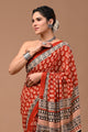 Printed Pure Cotton Mulmul Saree With Blouse