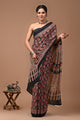 Printed Pure Cotton Mulmul Saree With Blouse