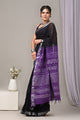 Hand Block Printed Linen Saree With Unstitched Blouse