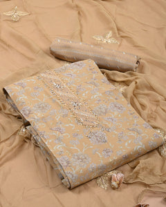 Exclusive Hand Work Muslin suit with chiffon Heavy Dupatta