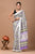 Block Printed Cotton linen Saree With Unstiched Blouse