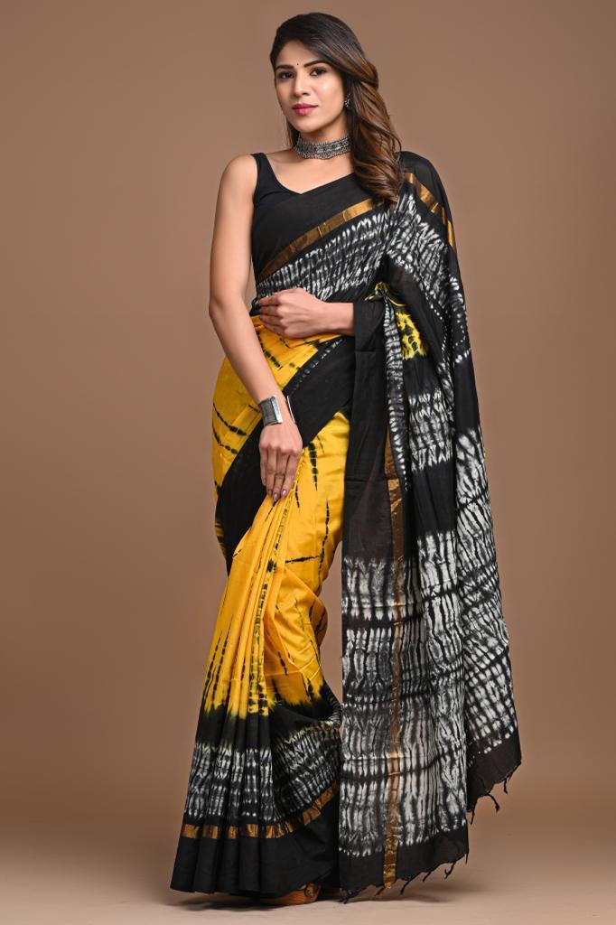 Pure Tussar Muga Assam Silk Saree with Golden Zari and Multicolour Motifs  (Meri Design) – MG14 -