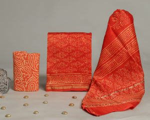 Hand Block Printed Chanderi Silk Suit CMSUT16PH0062