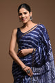 Pure Indigo Leheriya Printed Assam Silk Saree