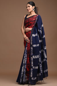 Geometrical Printed Multi Shade Assam Silk Saree