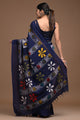 Premium Batik Printed Pure Indigo Assam Silk Saree CMSRE05SV0004