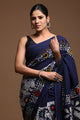 Premium Batik Printed Pure Indigo Assam Silk Saree CMSRE05SV0004
